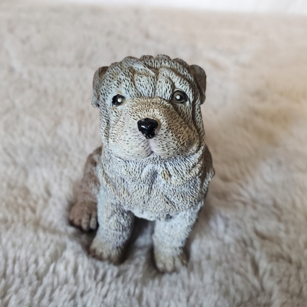 Small Shar Pei Dog Figurine - 2.5" Tall
